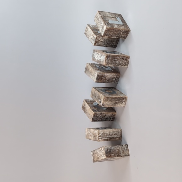 Rustic style wooden Noël sign blocs set of 2 - Picture 4 of 7